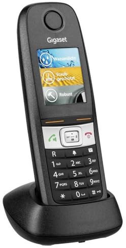 Gigaset E630HX - DECT Telefono Aggiuntivo Cordless - Protezione da urti, Sporco e Spruzzi, Nero [Compatibile in IT, DE, FR, NL, AUT, CHE] [Senza Base]