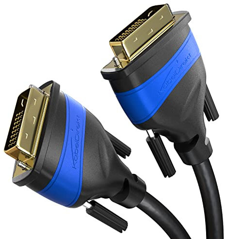 KabelDirekt – Dual Link DVI Kabel – mit Ferritkern für störungsfreie Signalübertragung – 10m (digitales DVI-D/24+1 Monitor Kabel, bis zu 2560×1600 bei 60Hz oder Full HD/1080p)