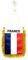 AZ FLAG - Fanion France Pour Décoration Voiture Avec Ventouse et Franges Dorées - Mini Drapeau Français - 13x10 cm