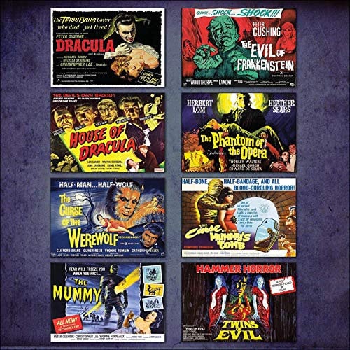 Hammer Horror Film Poster Fridge Magnets Set of 8 No.2