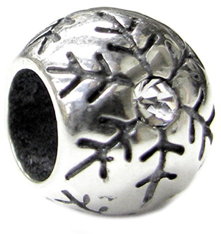 Queenberry Charm-Anhänger Schneeflocke Sterling-Silber Zirkonia im europäischen Stil