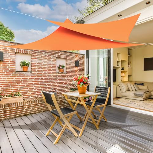 jarolift Voile d'ombrage Pare-Soleil Triangle isocèle, Hydrofuge, Brise-Soleil pour terrasse Jardin Balcon, Tissu Polyester 360 x 360 x 360 cm, Orange