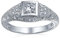 AAA CZ Viktorianischer Vintage Art Deco Stil Erbstück Milgrain 1CTW Princess Brilliant Solitaire Verlobungsring Für Frauen .925 Sterling Silber