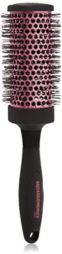 Denman Rund-Haar-Bürste Squargonomics DSQ4, für schnelles/schonendes Föhnen/Glätten mittellanger Haare, gewellte Nylonborsten, Durchmesser 43 mm, pink