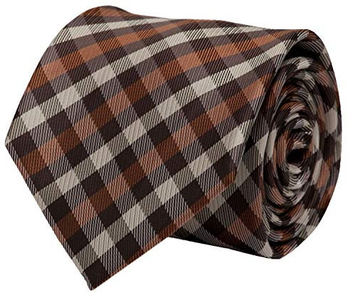Fabio Farini - Elegante Herren Krawatte kariert - 8cm Breite in verschiedenen Farben - Schlips mit Karomuster Mehrfarbig Braun Dunkelbraun Crème