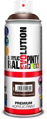 Pintura spray Acrílica Brillo PINTYPLUS EVOLUTION 520cc Chocolate brown Ral 8017