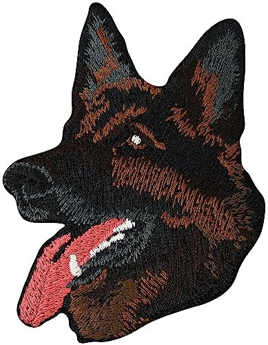 German shepherd Schäferhund Hund Kopf Leine dog Patch Aufnäher Abzeichen