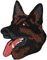 German shepherd Schäferhund Hund Kopf Leine dog Patch Aufnäher Abzeichen