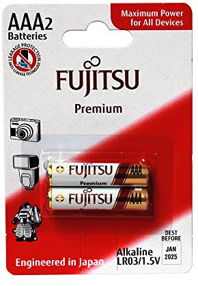 Fujitsu fb84050 – Pack of 2 Premium Alkaline Batteries (LR03 FP, Size AAA)