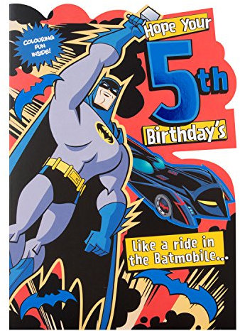 Hallmark Geburtstagskarte Warner Brothers, Motiv: Batmobil, evtl. nicht in deutscher Sprache