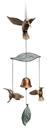SPI Home Hummingbird Trio Wind Chimes Bell Messing und Aluminium Klangspiel für draußen Garten Decor
