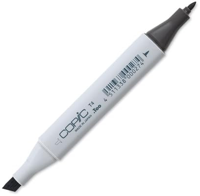 COPIC Classic Marker Typ T - 4, toner gray No. 4, professioneller Layoutmarker, mit einer breiten und einer feinen Spitze