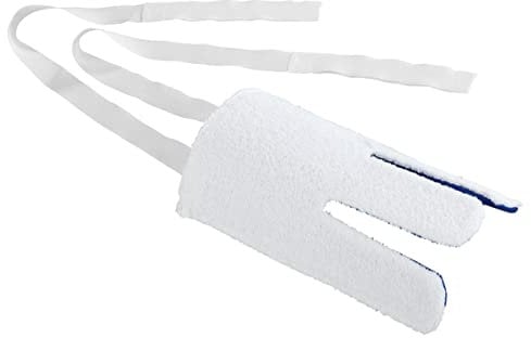 Maximex Gesundheitshilfsmittel Anziehhilfe für Strümpfe Socken ohne Bücken 60 cm Bänder verlängerter Arm für Senioren Strumpfhosenhilfe Maße 24 x 6 x 12,5 cm Kunststoff Polyamid Baumwolle Blau Weiß