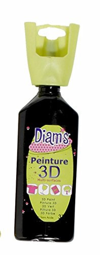Afairesoimeme Peinture 3D Tous Supports, Noir Brillant, 37 ml (Lot de 1), Set de 37 Pièces