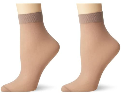 Nur Die Söckchen 30 DEN semi-blickdichte transparente Nylon Socken mit Komfortbund unsichtbar matte Optik Damen, perle, one size