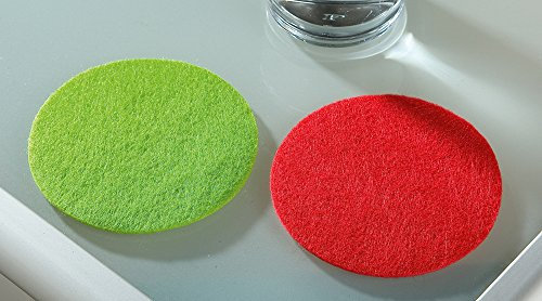 GILDE Filz Untersetzer rund, 8er Set, 4 x grün 4 x rot, Filzuntersetzer waschbar