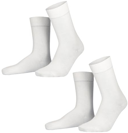 Hudson Herren Socken Only 2-Pack druckfreier Bund White 0008 39-42