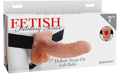 Pipedream Products Fetish Fantasy Hollow Strap On with Balls, Flesh, 7 Inch, 1 Pound