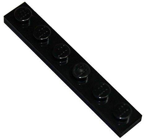 LEGO Pièces et pièces : noir, 1 x 6 assiettes