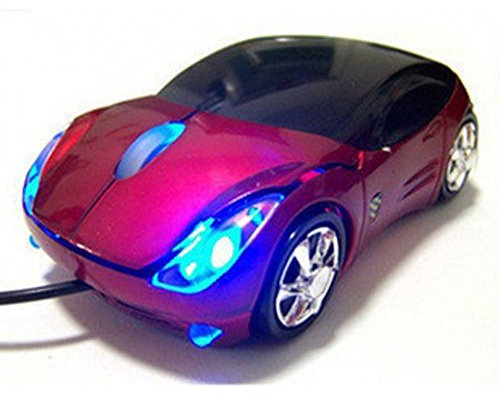 USB KART III Extreme Racing Rouge. Souris optique USB avec fil pour PC – en forme de voiture de courses