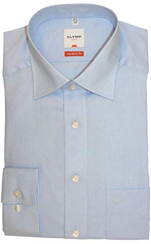 OLYMP Luxor modern fit Hemd extra Langer Arm Chambray hellblau