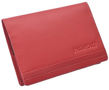 Menzo Reisepass Etui aus Leder Reisepassetui Passport Reisepasshülle rot