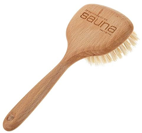 SIDCO Saunabürste Holz Massagebürste Rückenbürste Körperbürste Badebürste Naturfibre