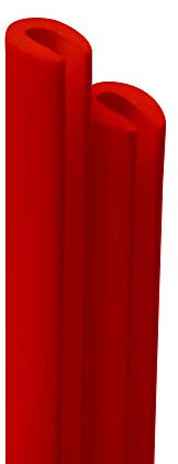 4R Quattroerre.it - 12101 - Profili Salvaporta Paracolpi per Auto, Rosso, 2 Pezzi, 65 cm