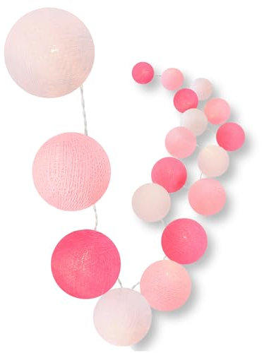 CREATIVECOTTON LED Lichterkette mit Cotton Balls inkl. Timer und Dimmer (Fairytale, 35 Kugeln)