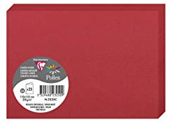 Clairefontaine 2325C Packung mit 25 Doppelkarten Pollen, 210g, in Format C6, 110 x 155mm, kirschrot