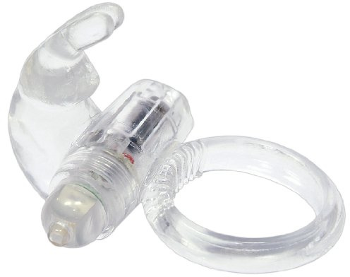 You2Toys Vibrating Ring - biegsamer Cockring für sie und ihn, Blutstau-Effekt, Erektions-Verlängerung, mit vibrierendem Klitoris-Reizer, transparent