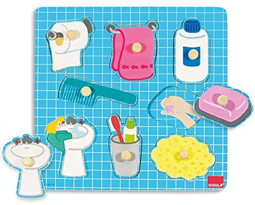 Goula- Puzle baño - Encajable de Madera para niños a Partir de 2 años
