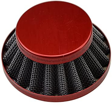 GOOFIT Filtro Aria a Cono Moto 35mm Aluminio Verticale Universale Pit Bike Sostituzione Per 47cc 49cc 50cc 70cc 90cc 110cc 125cc Motocross Ciclomotoreee Pocket Bike Scooter Quad Rosso