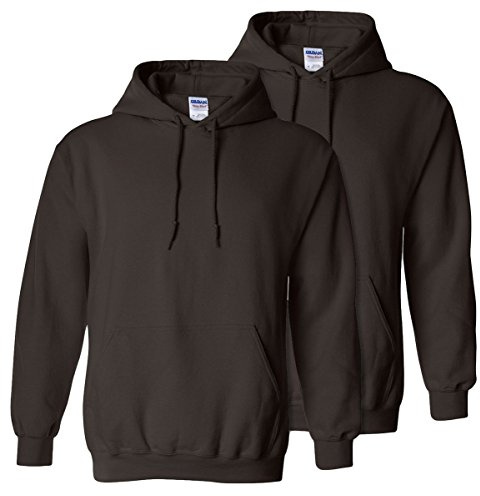 Gildan Adult Preshrunk Hooded Sweatshirt (Pack of 2) - Brown -