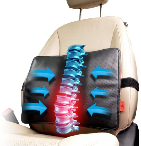 AJUVIA Multifunktionaler BackVitalizer (Rücken Vitalisator) Rückenstütze für den unteren Rücken, Lendenwirbelstütze (Lordosenstütze) für Auto, Büro und Computer-Stuhl