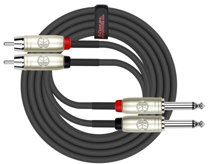 Cable Kirlin ap-403pr-06/BK – 6 pies – Dual RCA a doble cable de conexión 1/4-inch