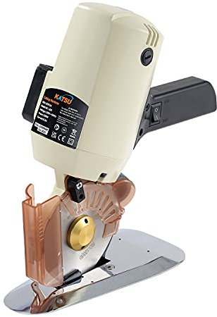 KATSU Taglierina Elettrica per Tessuti 220V 250W, Lama Diametro 100mm e 27mm Spessore di Taglio Massimo, Ideale per Tessile Pelle Taglio Carta 103916