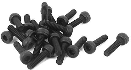 sourcing map sourcingmap® M2 x 7mm 12.9 Tornillo Aleación Acero Máquina hexagonal Enchufe Gorra Tornillos negro 20pcs