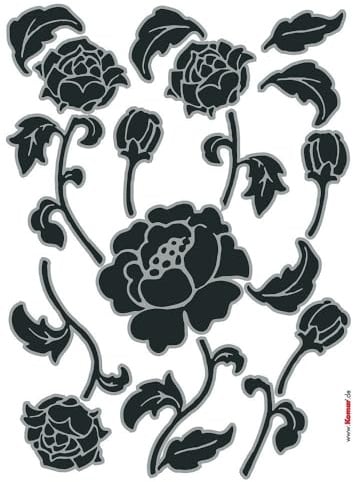 Komar Deco-Sticker TIFFANY | 50 x 70 cm | Wandtattoo, Wandbild, Wandsticker, Wandaufkleber, Walltattoo, Blumen, Silhouette, Abstrakt, Design, Kunst | 17001h