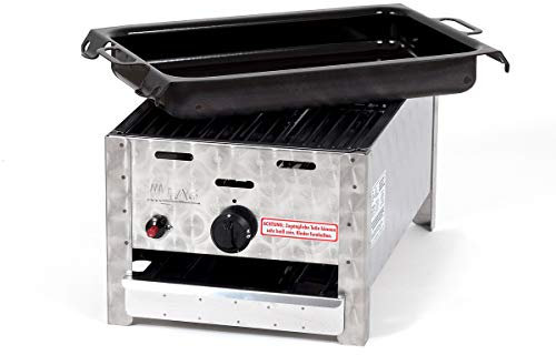 Gasgrill-Kombibräter 3,65 kW mit Grillrost und emaillierter Stahlpfanne 1-flammig Gasgrill Grill Gastrobräter Profigrill Verein