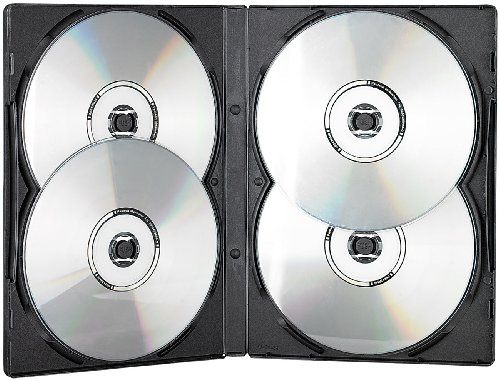PEARL vuote: Copertina morbida per CD/DVD per 4 DVD, set da 10 neri (scatola porta CD/DVD, custodie CD e, scatola)