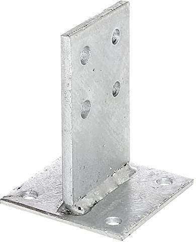 Alberts 215538 T-Pfostenträger | zum Aufschrauben oder zum Einbetonieren | feuerverzinkt | Steggröße 130 x 80 mm