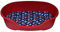 adena Hundekorb 58 x 38 cm rot + Kissen Herzen blau