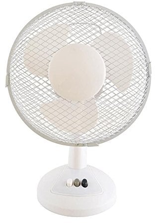 TheBigShip® 9 Inch Oscillating Desk Fan - Colour White