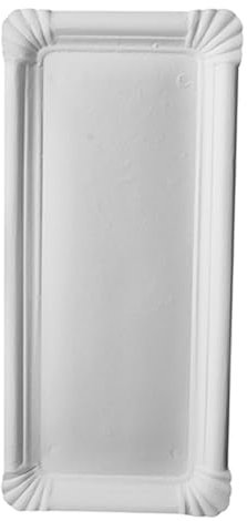 Platos de cartón en platos 1000 pcs Pure cuadrado blanco 11 x 24 cm