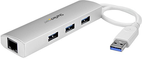 StarTech.com Hub Ladrón USB 3.0 de 3 Puertos - Adaptador de Red Ethernet - Alimentado por el Bus - 5Gbps - Hub USB Portátil