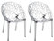 CLP 2er-Set XXL Gartenstuhl Crystal aus Kunststoff | Wetterbeständiger Stabiler Stapelstuhl mit Einer maximalen Belastbarkeit von 160 kg | in Verschiedenen Farben wählbar Transparent