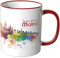 WANDKINGS® Tasse, Schriftzug Guten Morgen Mainz! mit Skyline - ROT