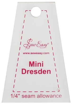 Sew Easy Mini Dresden Vorlage - Quilting & Patchwork Formen für Applikation Nähen, transparentes Acryl, rutschfest, 6,3 x 4,3 cm