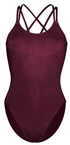 (CC123) Capezio Double Strap Camisole Leotard Adult Burgundy Small, Burgandy